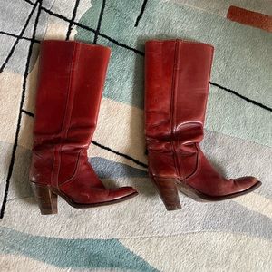 Vintage Oxblood Knee-high Frye Boots: Heeled